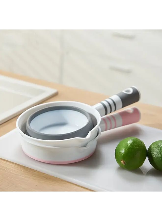 1 Pink Portable Folding Water Scoop With Long Handle Heavy Duty Thick Plastic For Kitchen Bathroom Travel And Camping - Image 5