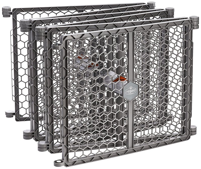 Regalo Regalo Plastic 192Inch Super Wide Adjustable Baby Gate and Play Yard 2In1 Bonus Kit Includes 4 Pack of Wall Mounts4 Count Pack of 1 
