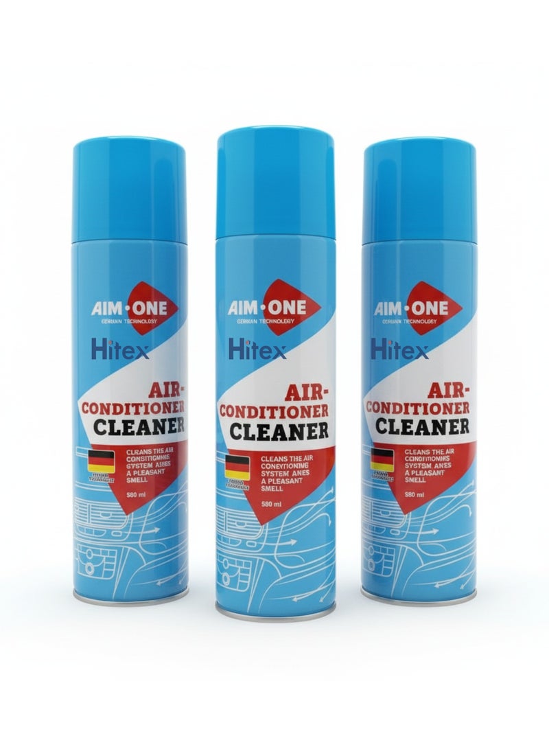 Hitex AIM-ONE Air Conditioner Cleaner 550ml – German Technology Foam Cleaner | Removes Dust, Dirt & Bacteria | Pleasant Fresh Smell | Cleaning for Home, Car & AC Units | Includes Extension Straw (3) - Image 1