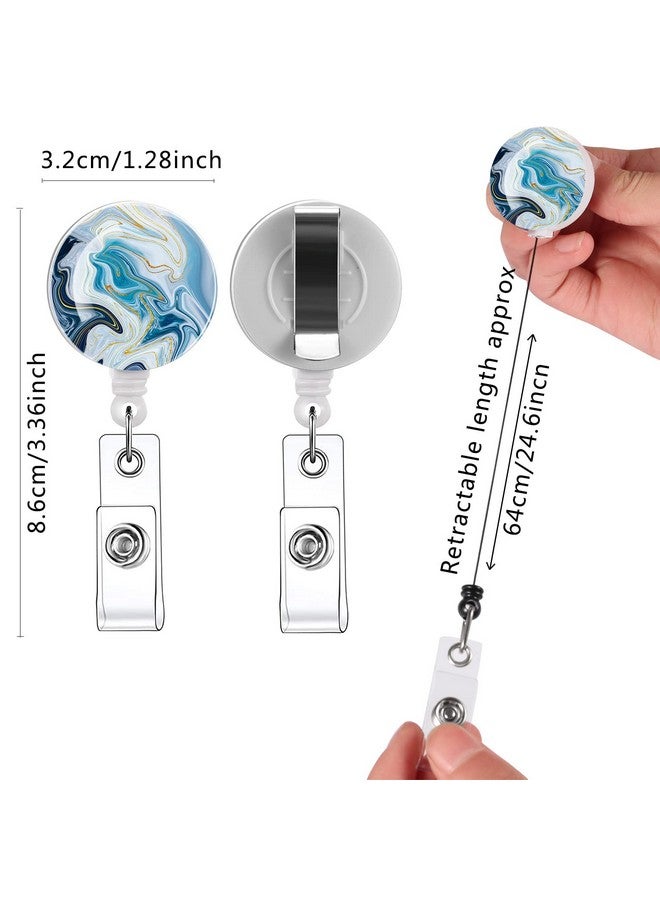 Tamhoo 15 Pack Retractable Id Badge Clip Nurse Badge Holder Id Card Holder Retractable Badge Holders Retractable Cute Retractable Badge Reel Id Badge Clip Cute Badge Reels Retractable (Daisy Marble Puppy) - Image 4