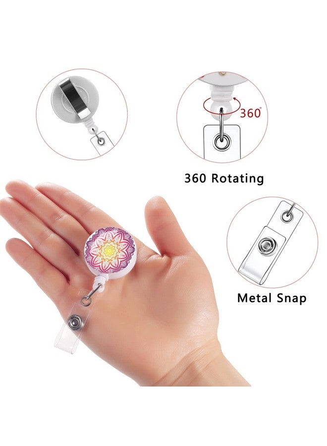Tamhoo 15 Pack Retractable Id Badge Clip Nurse Badge Holder Id Card Holder Retractable Badge Holders Retractable Cute Retractable Badge Reel Id Badge Clip Cute Badge Reels Retractable (Daisy Marble Puppy) - Image 5