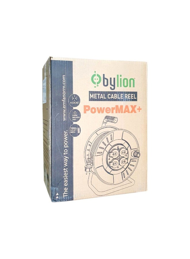 PowerMax MME-50315-F 3x1.5 50m Cable Metal Mobile Reel