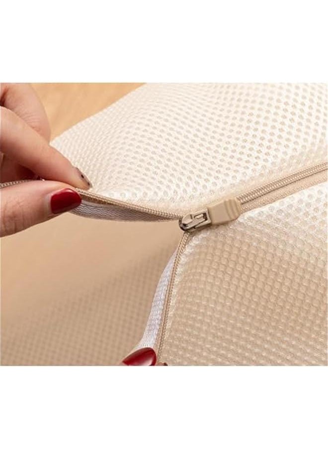HOOKOR Mesh Laundry Bags,Double Layer Thickened Laundry Net Fabric Durable, Travel Organization Bag for Lingerie,Clothes,Jeans,Bath Towel,Sock,Set of 6,Beige (34-1)  - Image 4