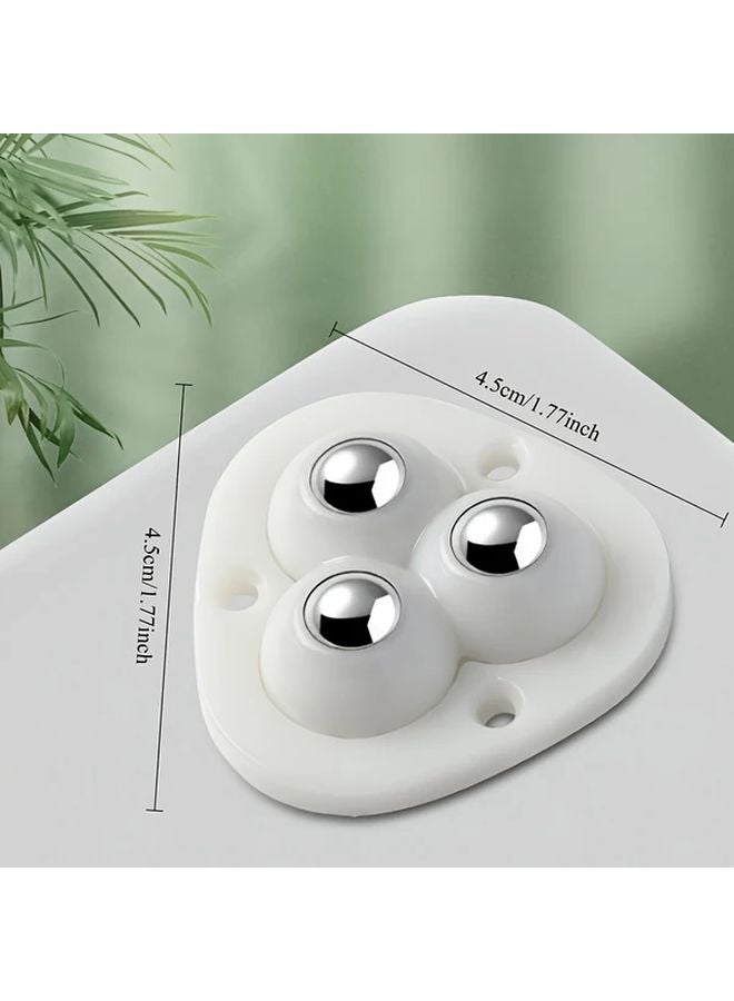 8 قطع عجلات دوارة بيضاء ذاتية اللصق 360 درجة مع عجلات دوارة قابلة لتعديل الارتفاع ومحامل من الفولاذ المقاوم للصدأ - Image 4