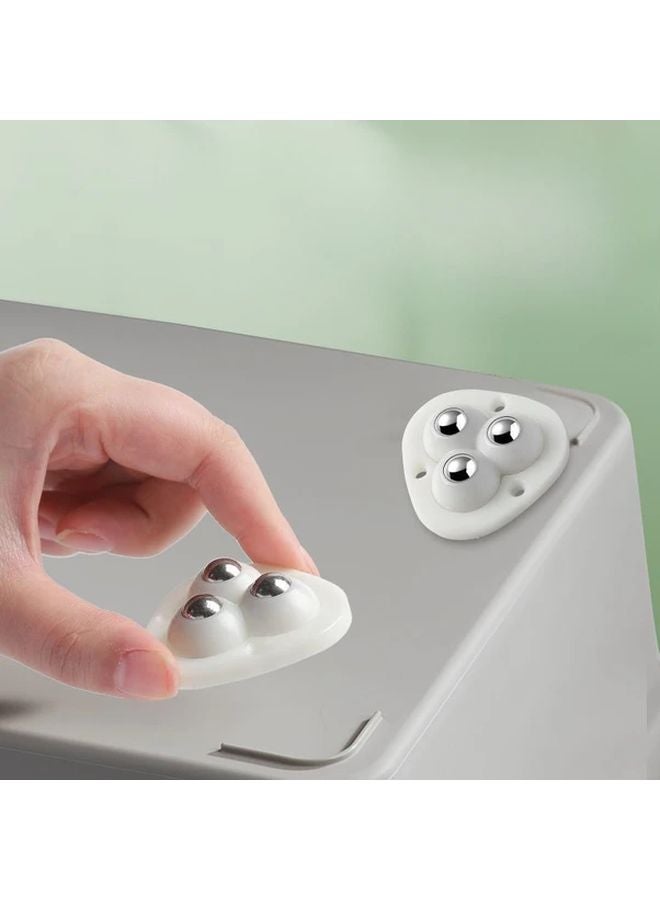 8 قطع عجلات دوارة بيضاء ذاتية اللصق 360 درجة مع عجلات دوارة قابلة لتعديل الارتفاع ومحامل من الفولاذ المقاوم للصدأ - Image 2