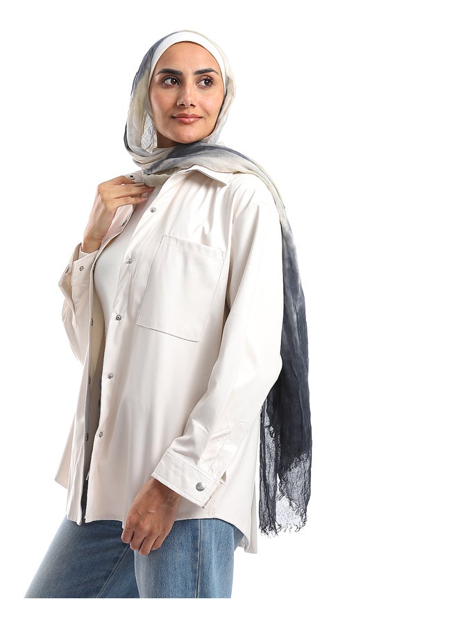 M.SOU - Press Buttons Closure Leather Shirt - Off White - Image 1