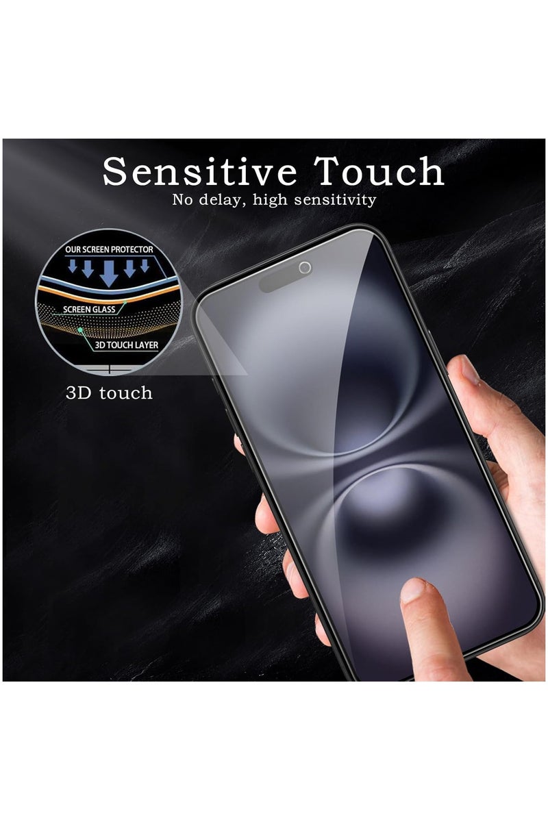 [2+2 Pack] Privacy Screen Protector for iPhone 17 6.3-Inch with Camera Lens Protector, Anti-Spy Tempered Glass Film 9H Hardness Bubble Free Anti-Glare,2-Pack Each - view 3