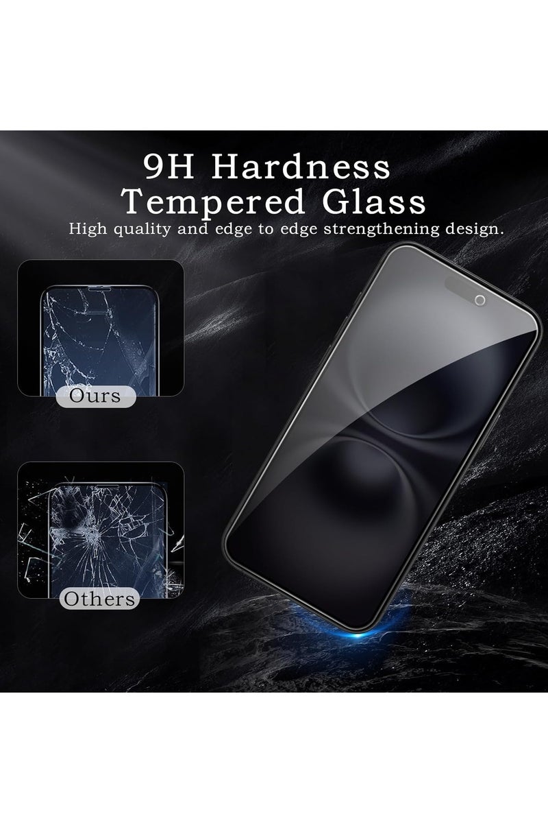 [2+2 Pack] Privacy Screen Protector for iPhone 17 6.3-Inch with Camera Lens Protector, Anti-Spy Tempered Glass Film 9H Hardness Bubble Free Anti-Glare,2-Pack Each - view 5