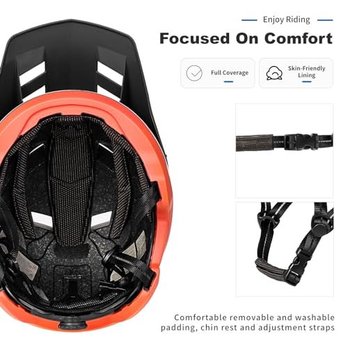 BATFOX خوذة دراجة BATFOX، خوذة دراجة جبلية للرجال والنساء والبالغين والشباب (رمادي أزرق، M(54-57CM)) - Image 4