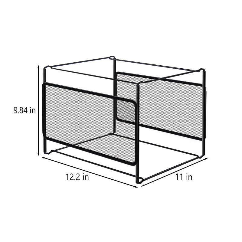 Comix Hanging File Organizer, Letter Size File Folder Organizer with Metal Mesh, Space-Saving File Folder Storage Box for Home Office Supplies - Image 2