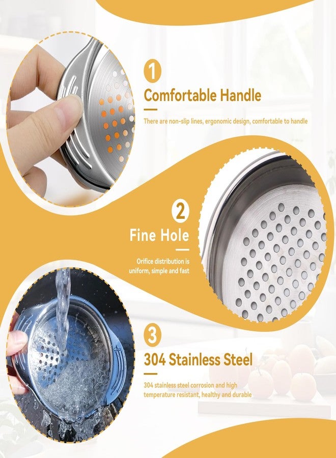 Gsycle 2pcs Tuna Can Strainer, 8.2cm Small Stainless Steel Canned Food Strainer Tuna Press Can Filter with Handle for Large & Small Cans Canned Tuna Beans Vegetables - Image 3