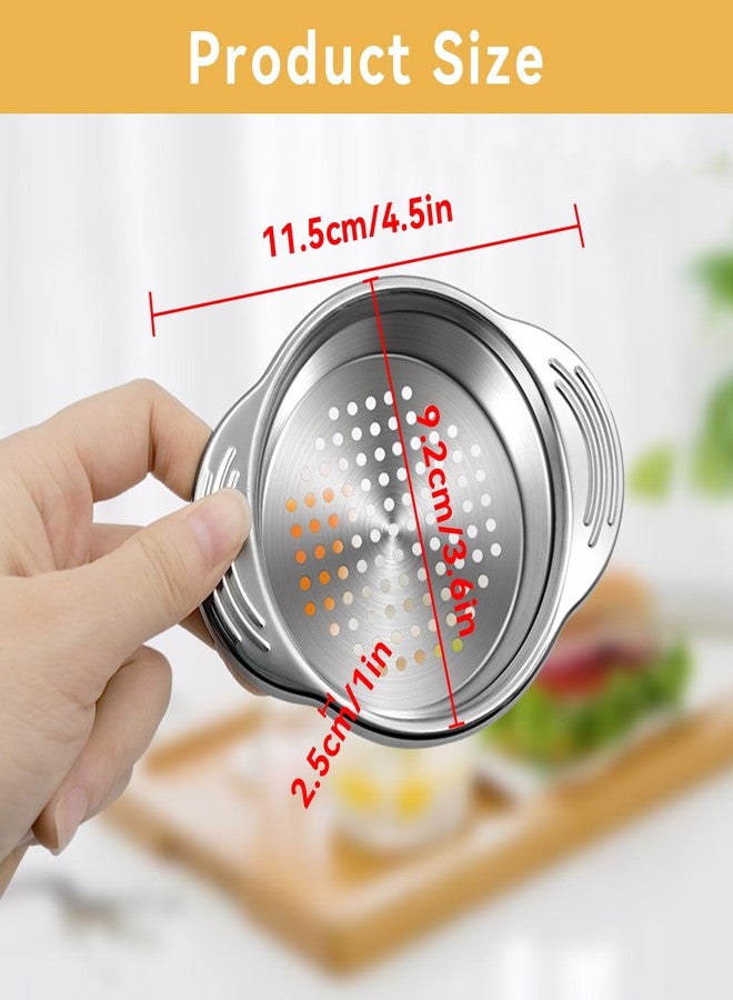 Gsycle 2pcs Tuna Can Strainer, 8.2cm Small Stainless Steel Canned Food Strainer Tuna Press Can Filter with Handle for Large & Small Cans Canned Tuna Beans Vegetables - Image 4