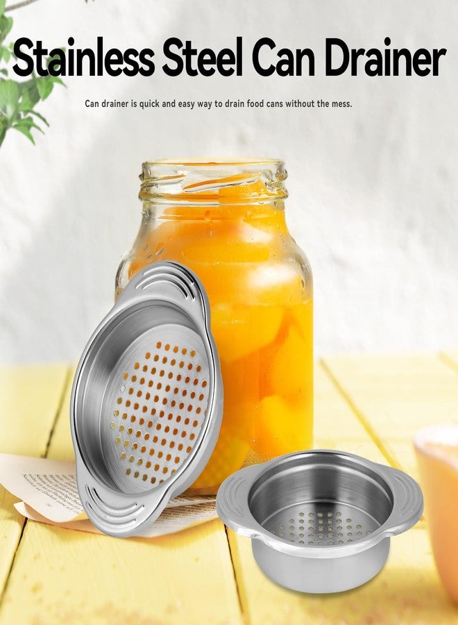 Gsycle 2pcs Tuna Can Strainer, 8.2cm Small Stainless Steel Canned Food Strainer Tuna Press Can Filter with Handle for Large & Small Cans Canned Tuna Beans Vegetables - Image 2