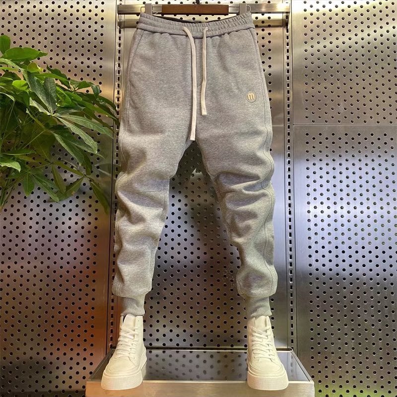 Mens Casual Pants Slim Fit Joggers Autumn Winter Grey  - Image 1