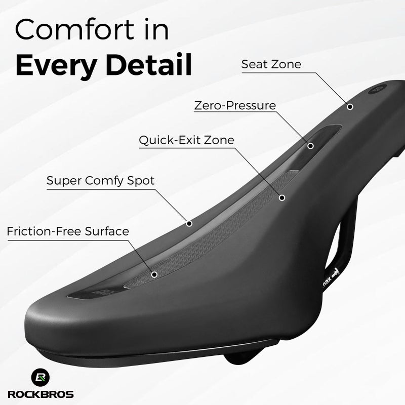 ROCKBROS Kids Bike Saddle Youth Replacement Bike Seat BMX Bicycle Seat with Ergonomic Design -3 Zone Concept - Waterproof, Enhance Young Little Riders Gifts for BMX, MTB & Road 16" to 24" (No Clamp) - Image 4