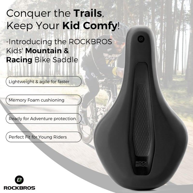 ROCKBROS Kids Bike Saddle Youth Replacement Bike Seat BMX Bicycle Seat with Ergonomic Design -3 Zone Concept - Waterproof, Enhance Young Little Riders Gifts for BMX, MTB & Road 16" to 24" (No Clamp) - Image 2