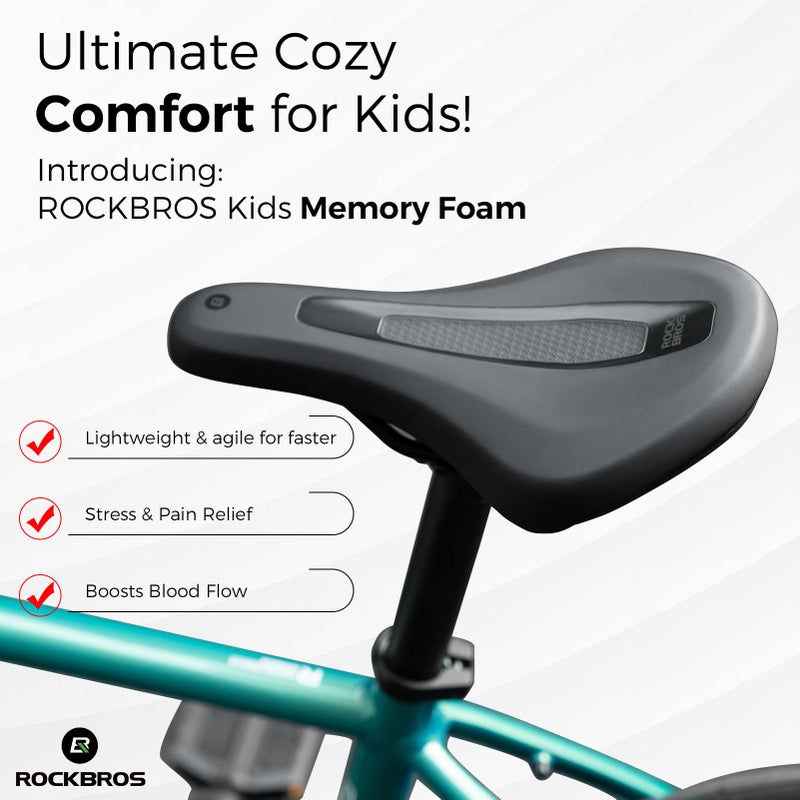 ROCKBROS Kids Bike Saddle Youth Replacement Bike Seat BMX Bicycle Seat with Ergonomic Design -3 Zone Concept - Waterproof, Enhance Young Little Riders Gifts for BMX, MTB & Road 16" to 24" (No Clamp) - Image 3