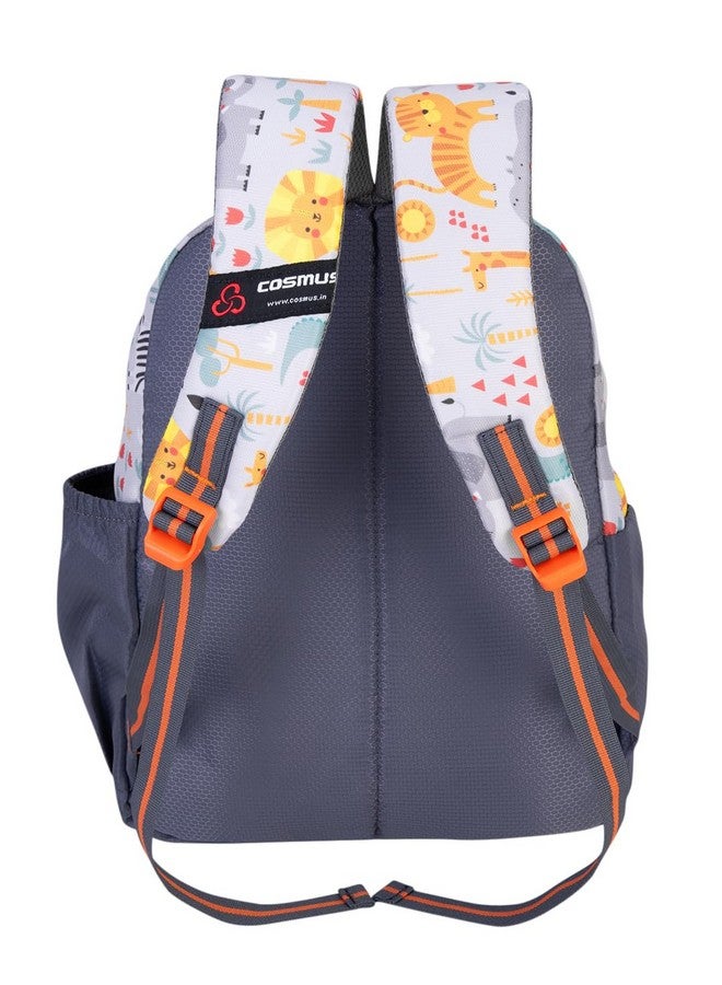 COSMUS TINY TOTS ANIMO Printed School Bag Grey 15L - 14 inches Kids Backpack ideal for Boys and Girls of Age Group 2-5 yrs | Student Casual Daypacks - Image 4