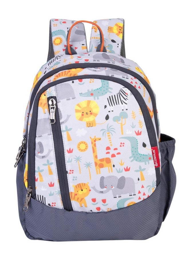COSMUS TINY TOTS ANIMO Printed School Bag Grey 15L - 14 inches Kids Backpack ideal for Boys and Girls of Age Group 2-5 yrs | Student Casual Daypacks - Image 3