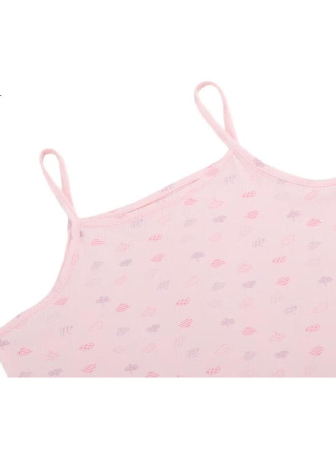 Red Bean Girls' Summer Thin Cotton Vest B3024 Light Pink 150 - Image 2