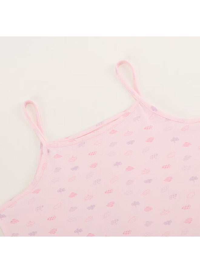 Red Bean Girls' Summer Thin Cotton Vest B3024 Light Pink 150 - Image 2