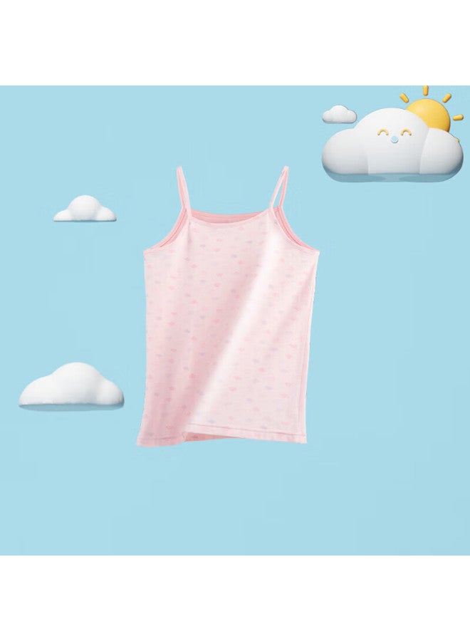 Red Bean Girls' Summer Thin Cotton Vest B3024 Light Pink 150 - Image 1