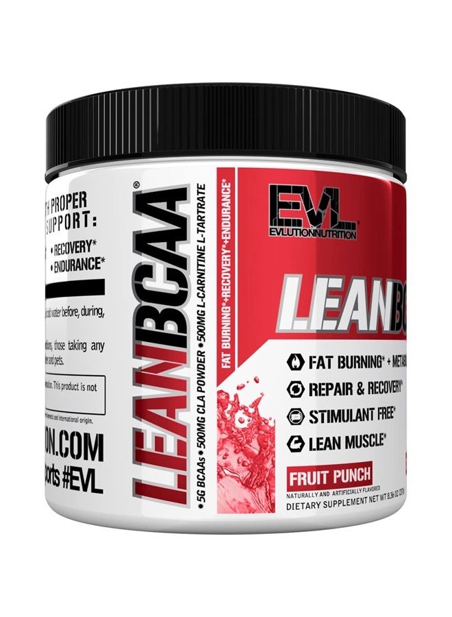 Evlution تغذية LeanBCAA، BCAA's، CLA و L-Carnitine، خالي من المنشطات، استعادة وحرق الدهون، خالي من السكر والجلوتين، 30 حصة (فاكهة بانش) - Image 4