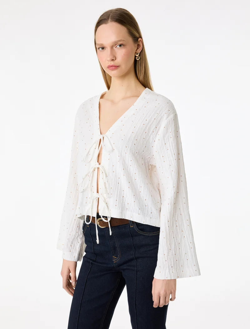 كوتون Bow Detail Blouse