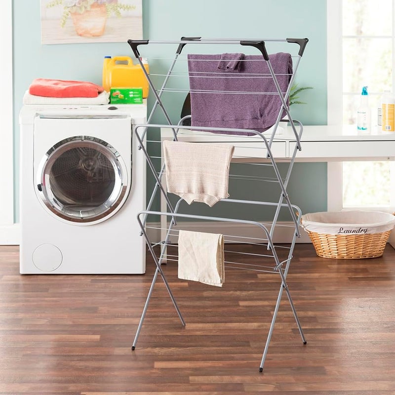 هوم باسيكس رف معدني أساسي لتعليق الملابس (فضي)، ثلاث طبقات [متنوع]، رمادي - Image 3