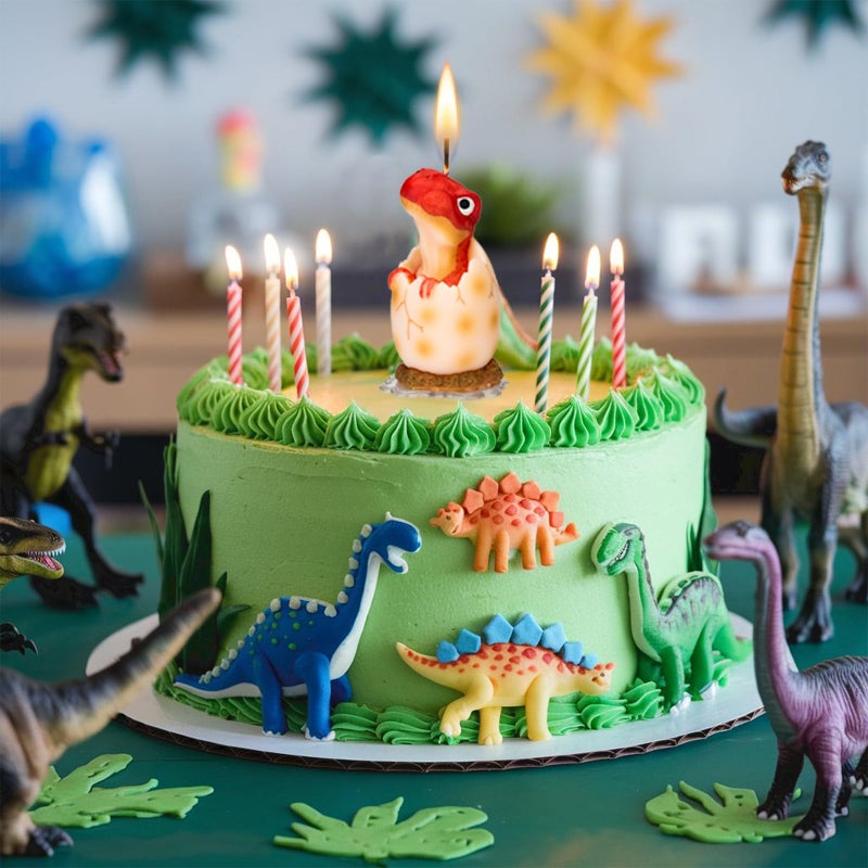 Mesiiloly Large Dinosaur Birthday Candle - Red Dinosaur Cake Topper Candles for Kids, 3.6 inches, Fun Dino Birthday Party Decoration - Image 2