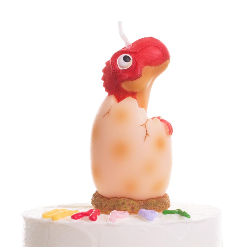 Mesiiloly Large Dinosaur Birthday Candle - Red Dinosaur Cake Topper Candles for Kids, 3.6 inches, Fun Dino Birthday Party Decoration - Image 5