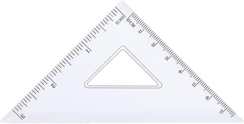 eBoot eBoot 4 Pieces Math Geometry Tool Plastic Clear Ruler Sets Protractor Triangle  - Image 2