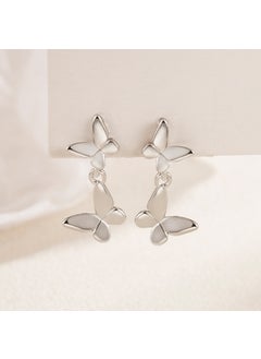 Generic Butterfly Stud Earrings Minimalist Chic Tassel Design Two butterfly ear studs 