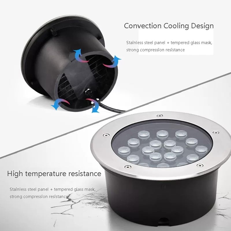 ضوء أرضي غائر خارجي / أضواء مدفونة بجهد منخفض AC12/24V IP66 مقاوم للماء LED تحت الأرض لممرات الحديقة والفناء والعشب والممرات والطرق وأضواء المناظر الطبيعية - Image 3