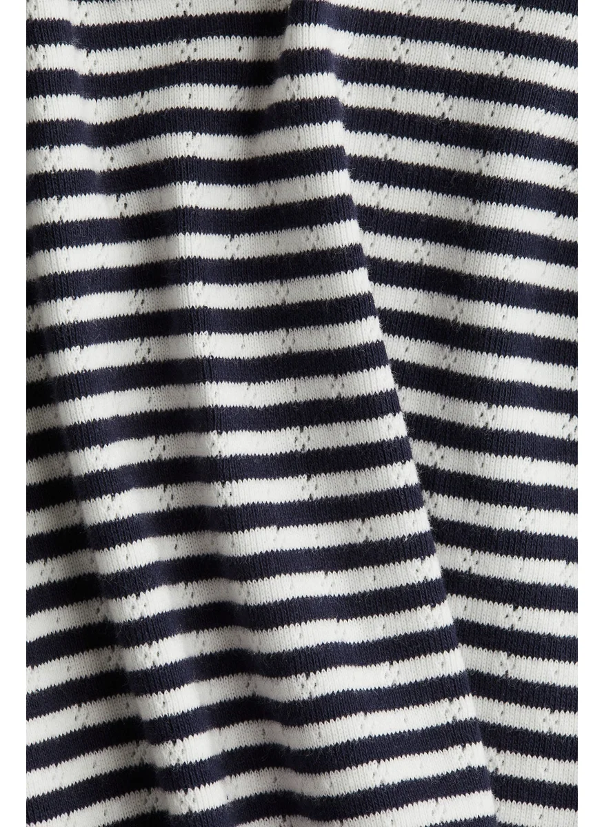 H&M Short-Sleeved Pointelle Jersey Top