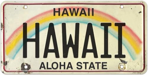 Pacifica Island Art HAWAII – Retro Vintage Hawaii Decorative Embossed Souvenir Novelty Sign – Not for Vehicle Use - Image 1