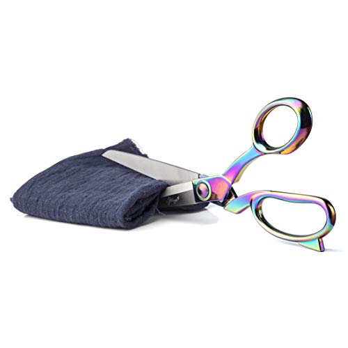 eZthings® 10" Dressmaker Sewing Classic Ultra Sharp Shears Heavy Duty Tailor Fabric Scissors in Titanium Coating Stainless Steel (10 Inch Rainbow) - Image 5
