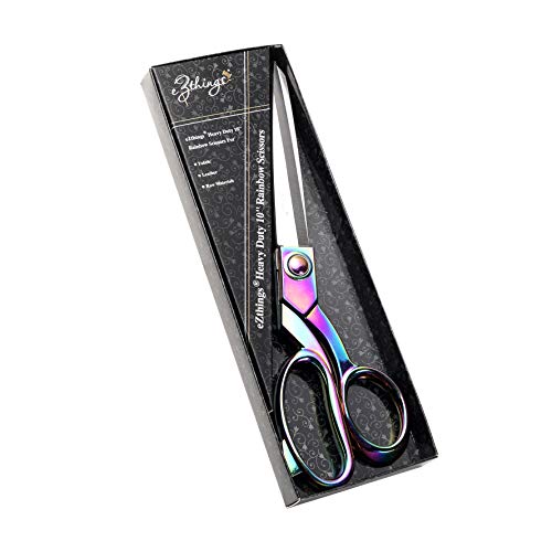 eZthings® 10" Dressmaker Sewing Classic Ultra Sharp Shears Heavy Duty Tailor Fabric Scissors in Titanium Coating Stainless Steel (10 Inch Rainbow) - Image 4