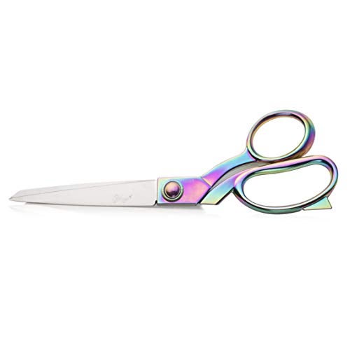 eZthings® 10" Dressmaker Sewing Classic Ultra Sharp Shears Heavy Duty Tailor Fabric Scissors in Titanium Coating Stainless Steel (10 Inch Rainbow) - Image 3