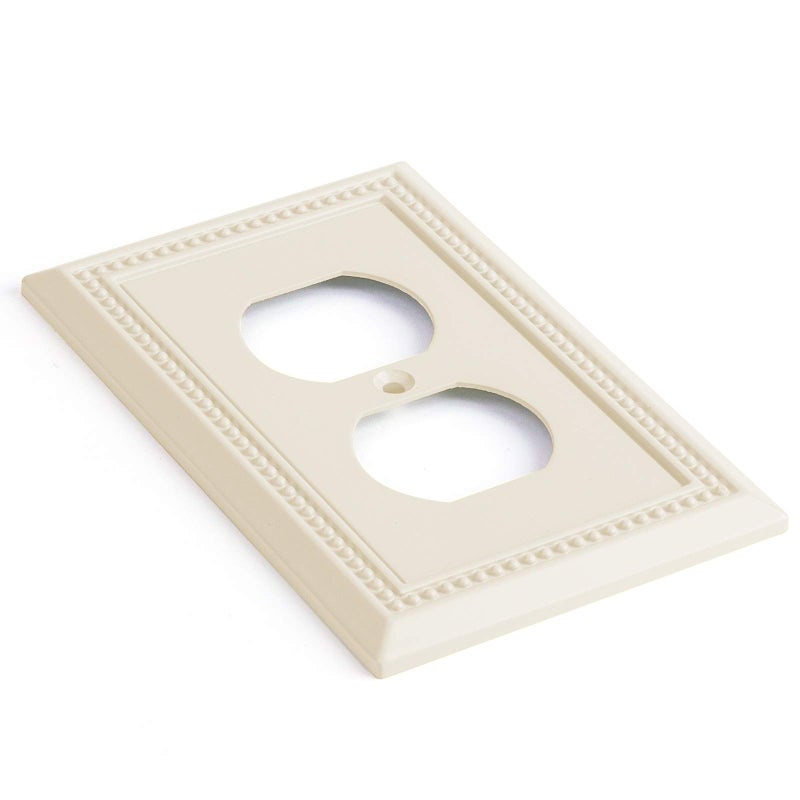 Henne Bery Sunken Pearls Heavy Duty Decorative Wall Plate Switch Plate Outlet Cover, Durable Solid Zinc Alloy (Single Duplex 2PK, Light Almond) - Image 2