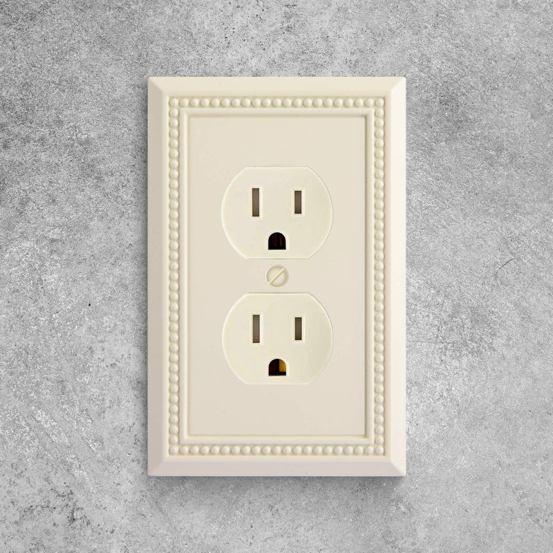 Henne Bery Sunken Pearls Heavy Duty Decorative Wall Plate Switch Plate Outlet Cover, Durable Solid Zinc Alloy (Single Duplex 2PK, Light Almond) - Image 4