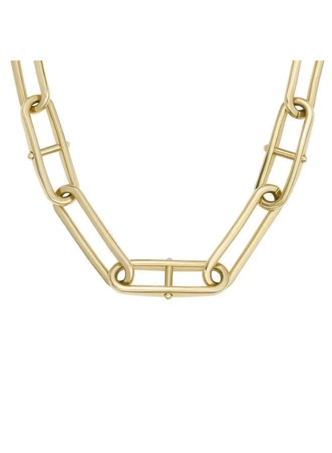 Fossil Heritage Gold-Tone Brass Anchor Chain Necklace
