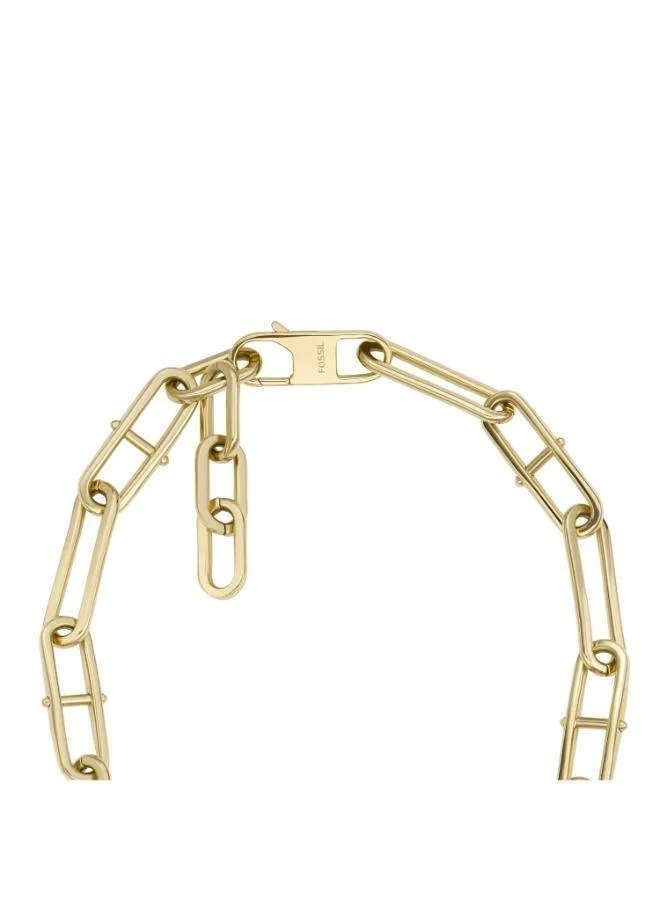 Fossil  Heritage Gold-Tone Brass Anchor Chain Necklace for Women | Best Price UAE