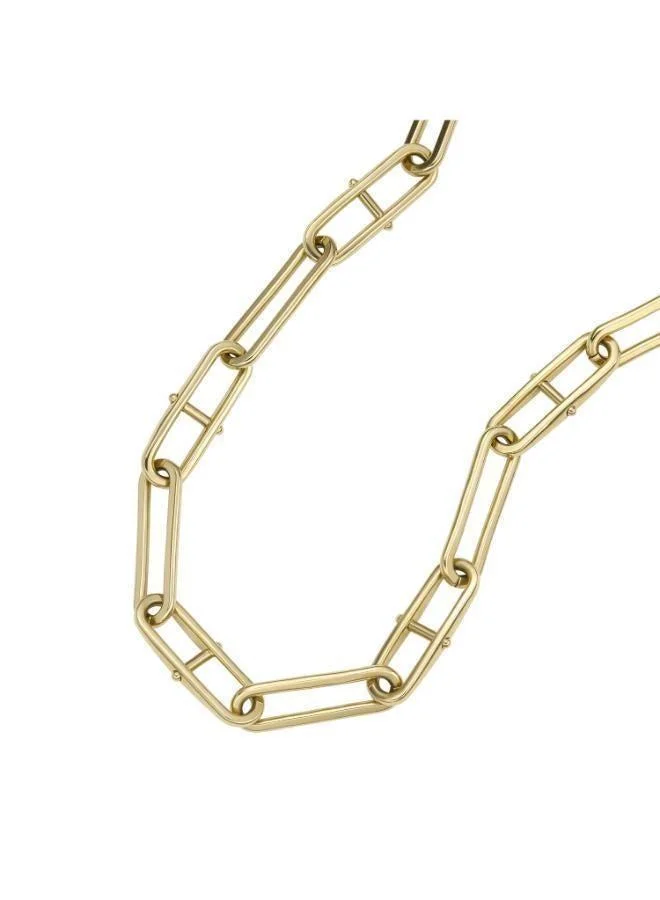 Fossil  Heritage Gold-Tone Brass Anchor Chain Necklace for Women | Best Price UAE