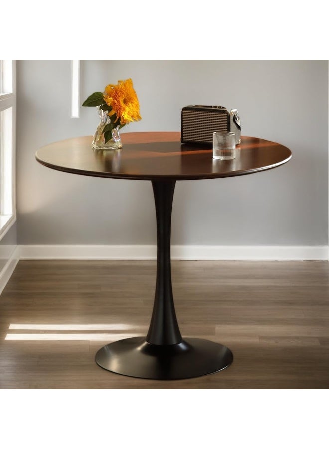 DubaiGallery طاولة جانبية دائرية ريترو - طاولة قهوة موفرة للمساحة للكنبة أو غرفة النوم أو الفناء، مثالية للمساحات الصغيرة، تصميم زخرفي ووظيفي، طاولة قهوة لغرفة المعيشة - Image 1