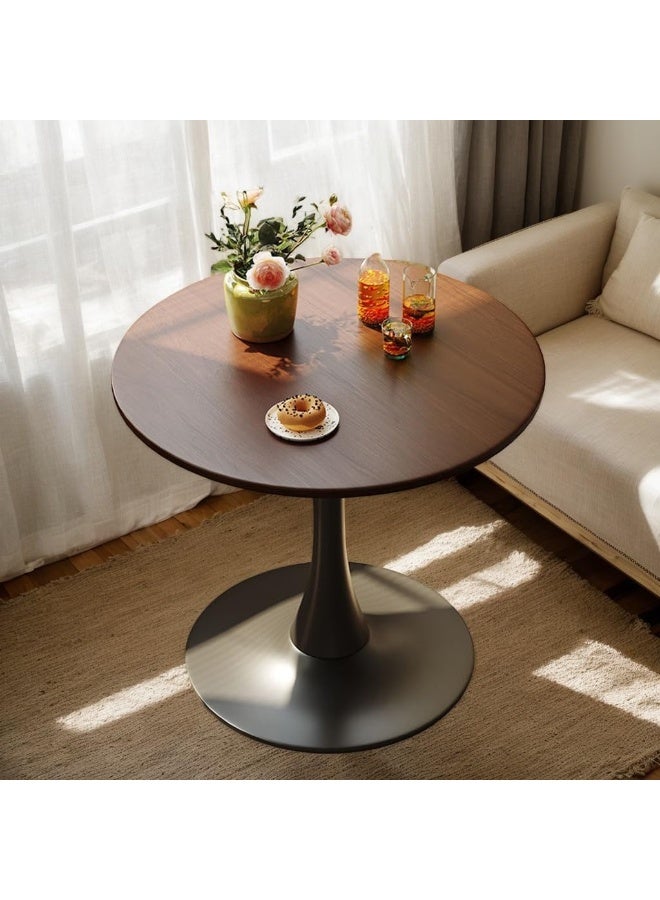 DubaiGallery طاولة جانبية دائرية ريترو - طاولة قهوة موفرة للمساحة للكنبة أو غرفة النوم أو الفناء، مثالية للمساحات الصغيرة، تصميم زخرفي ووظيفي، طاولة قهوة لغرفة المعيشة - Image 4