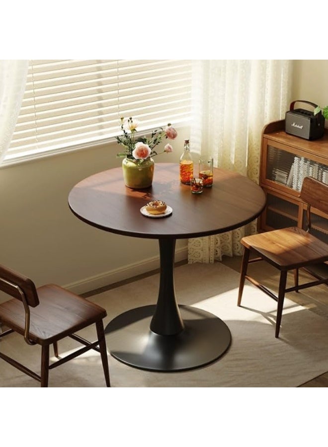 DubaiGallery طاولة جانبية دائرية ريترو - طاولة قهوة موفرة للمساحة للكنبة أو غرفة النوم أو الفناء، مثالية للمساحات الصغيرة، تصميم زخرفي ووظيفي، طاولة قهوة لغرفة المعيشة - Image 3