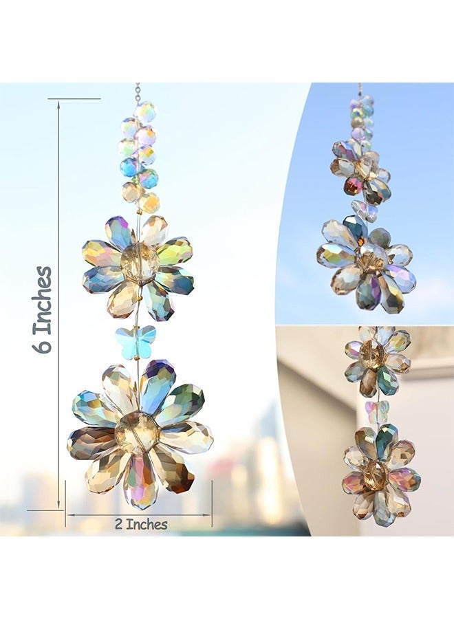 GRKC Hanging Pendant Ornament, Colorful Crystal Flower Light Catcher Wind Chime, Creative Crystal Sun Catcher, Dreamy Light Reflection Window Decoration Pendant, Perfect Gift Choice - Image 2