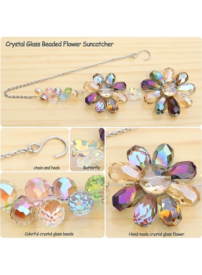 GRKC Hanging Pendant Ornament, Colorful Crystal Flower Light Catcher Wind Chime, Creative Crystal Sun Catcher, Dreamy Light Reflection Window Decoration Pendant, Perfect Gift Choice - Image 3