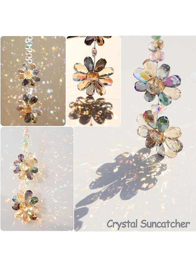 GRKC Hanging Pendant Ornament, Colorful Crystal Flower Light Catcher Wind Chime, Creative Crystal Sun Catcher, Dreamy Light Reflection Window Decoration Pendant, Perfect Gift Choice - Image 4